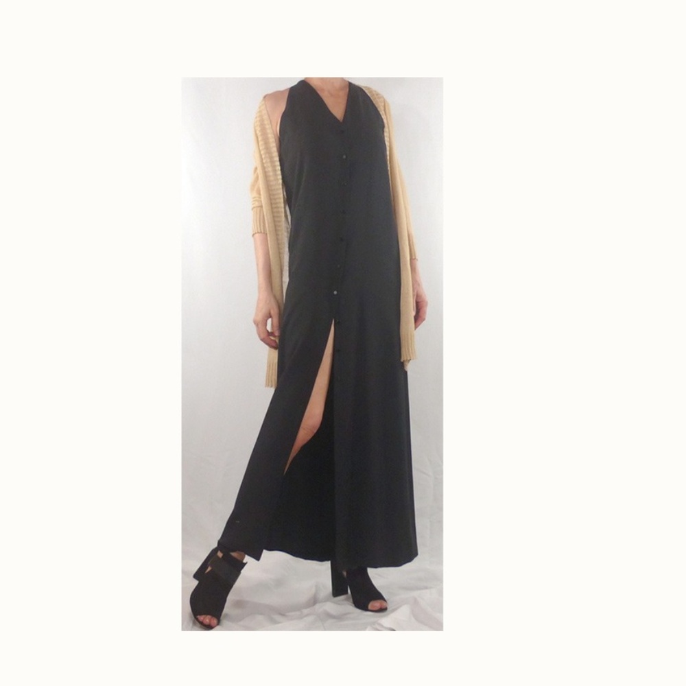 Ellen Tracy Black Button Down Dress, Size 6